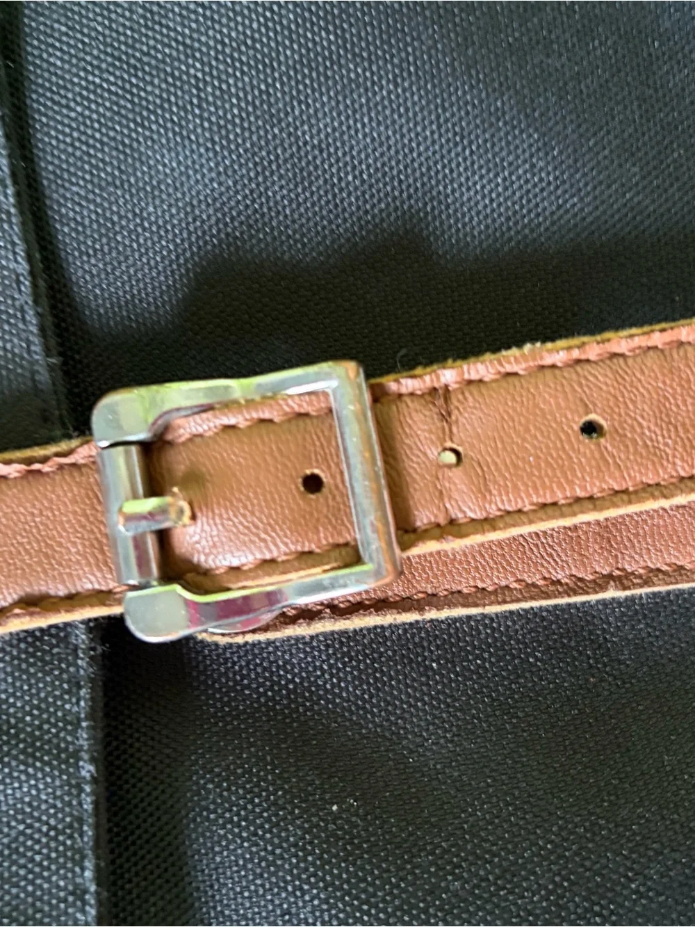 Herschel Supply Company Black Canvas Laptop Messenger with Tan Leather Strap